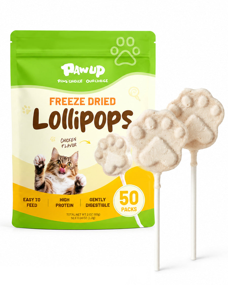 PAWUP Freeze Dried Chicken Cat Treats, High-Protein Cat Snacks, 50 Pack