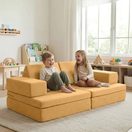 Ready Steady Bed Kids Play Sofa Toddler outdoor Play Couch Playroom Sofa - Banana