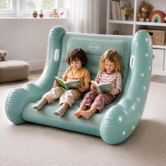 Kids Inflatable Lounger Chair with Soft Flocked Cushion