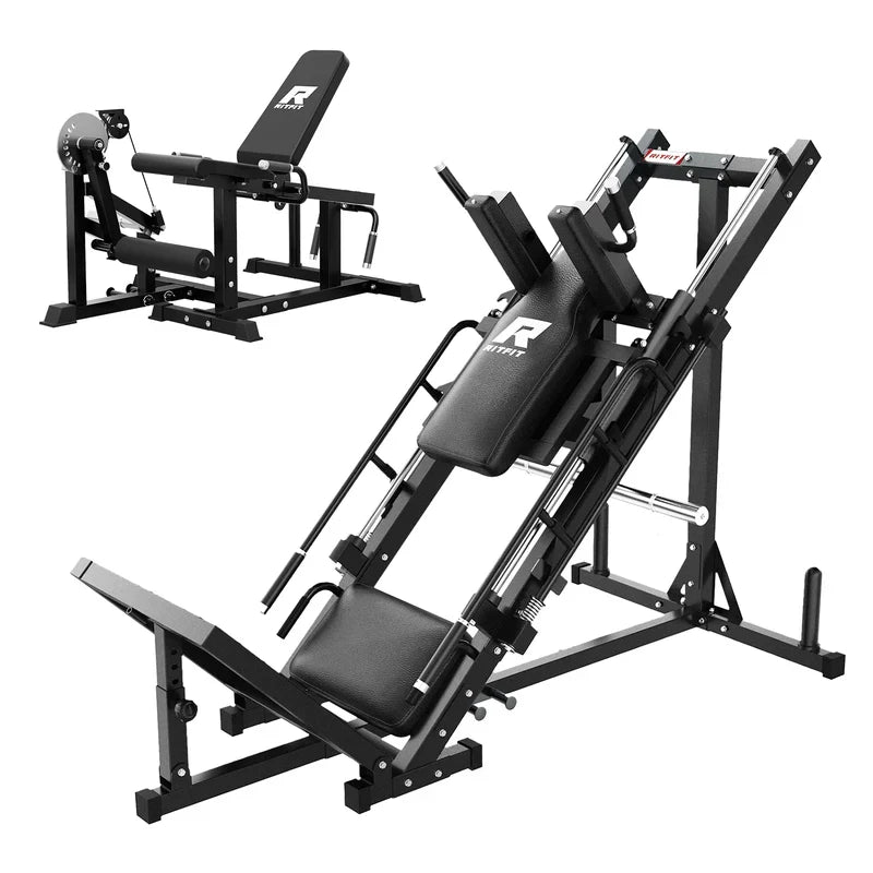 RitFit All-in-One Unterkörper Set – Beinpresse & Beinbeuger Maschine - Schwarz / Schwarz