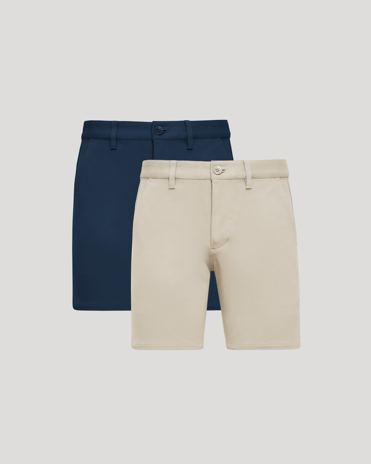 True Classic 7" Sandstone & Navy Blue Chino Shorts 2-Pack | 30