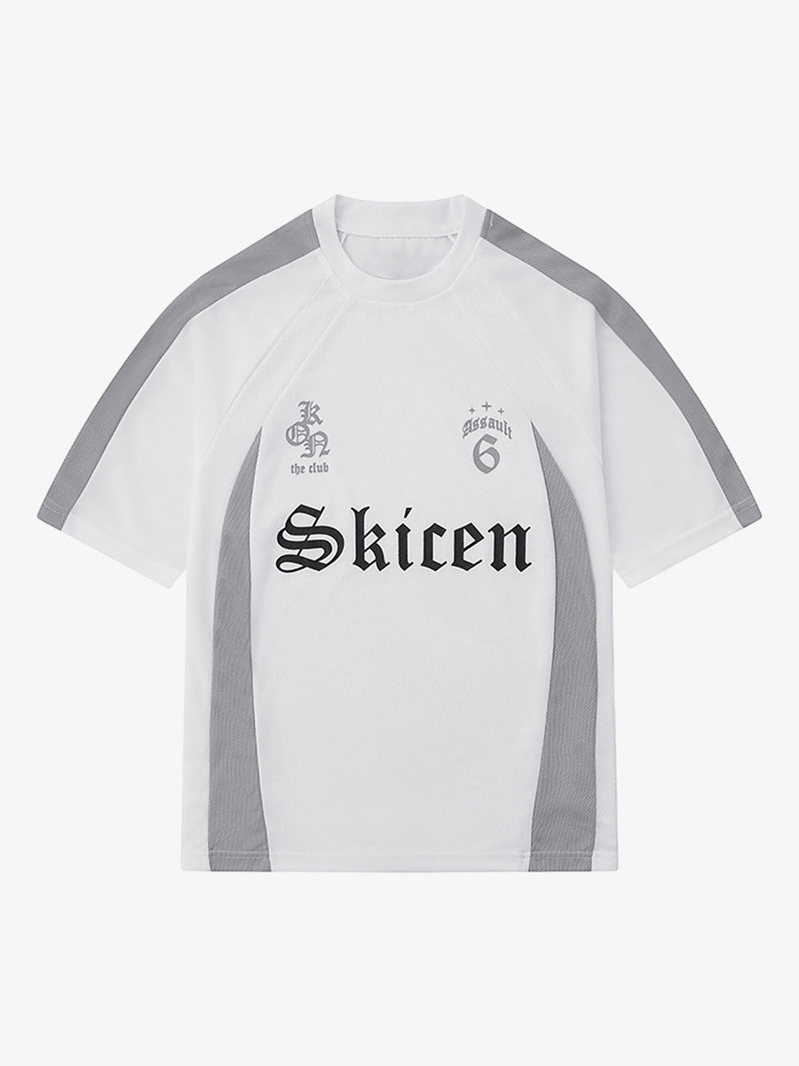 Thesupermade Gothic Font Jersey Street Rap T-Shirt - White / S