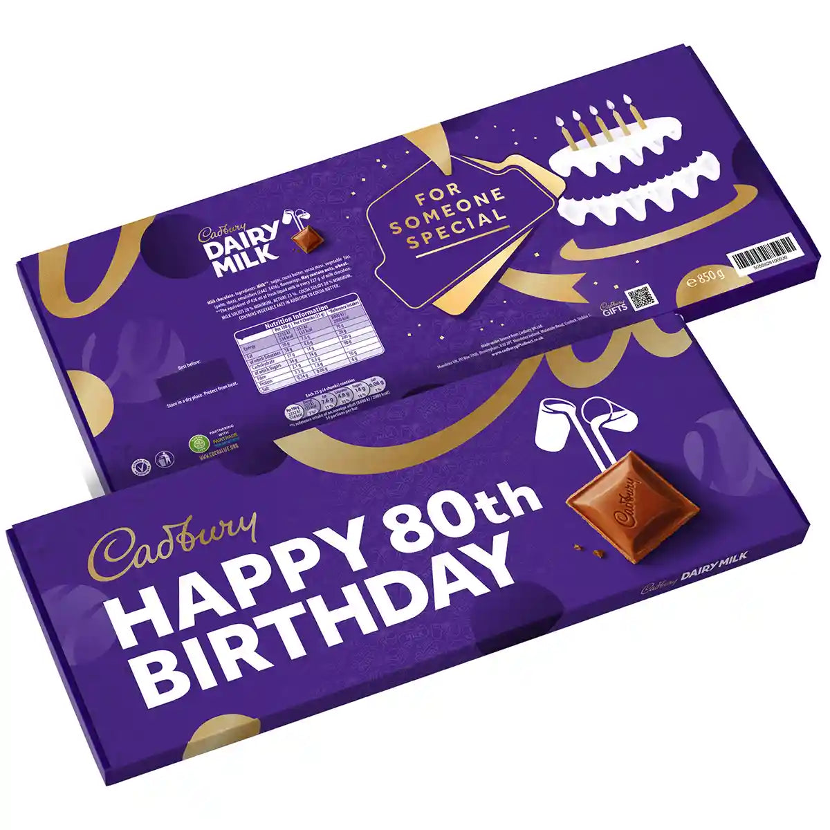 Cadbury Dairy Milk Happy 80th Birthday XL Chocolate Bar 850g