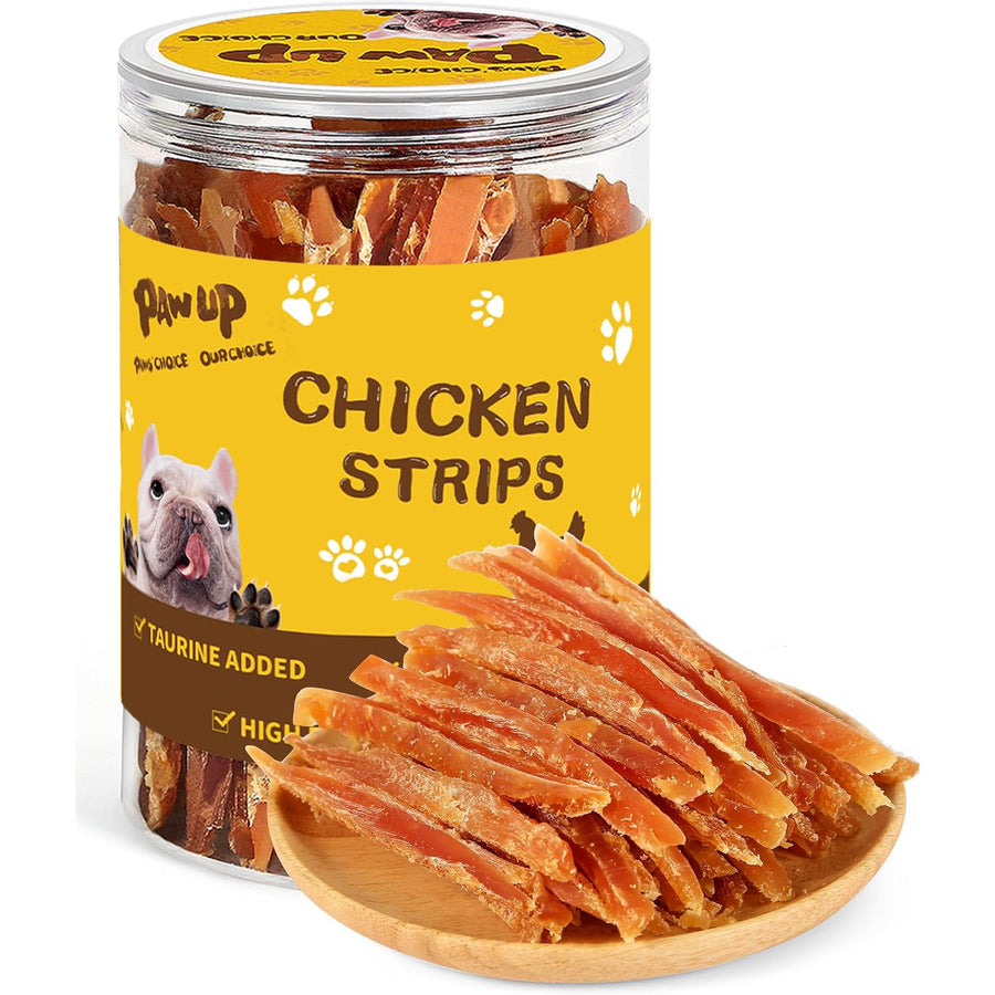 PAWUP Dog Treats, Chicken Jerky Strips, 12.5 oz | Low Fat & High Protein, Easy-to-Tear, Natural Training Treats for Small & Medium Dogs