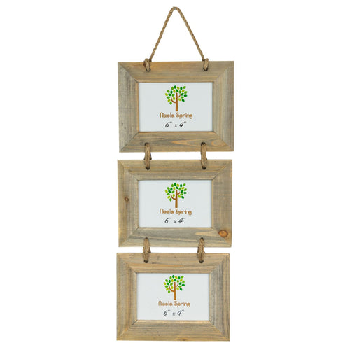 6" x 4" Wooden Hanging Triple Photo Frame