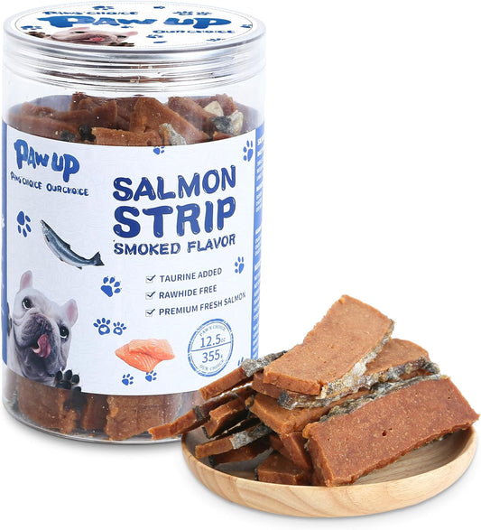 Salmon Strips Dog Treats, High-Protein Omega 3-6 Snacks for Dogs, 12.5 oz - Strips