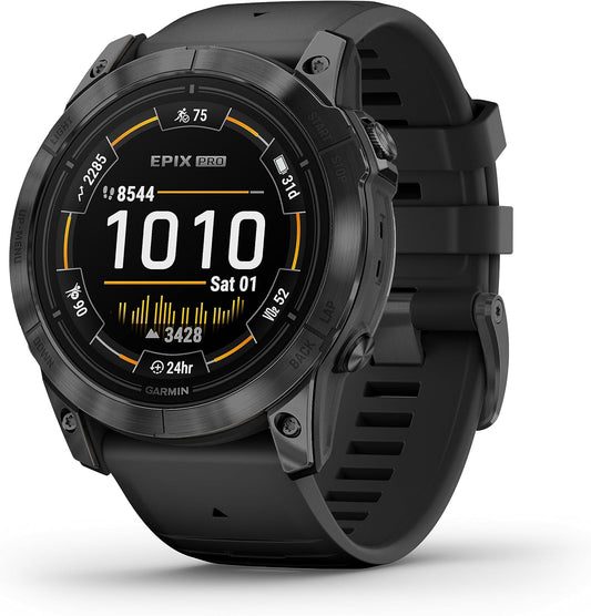 Garmin EPIX PRO 51mm – GPS-Multisport-Smartwatch mit brillantem 1,4“ AMOLED-Display und Touch-/Tastenbedienung. TOPO-Karten, 60 Sport-Apps, GarminMusi