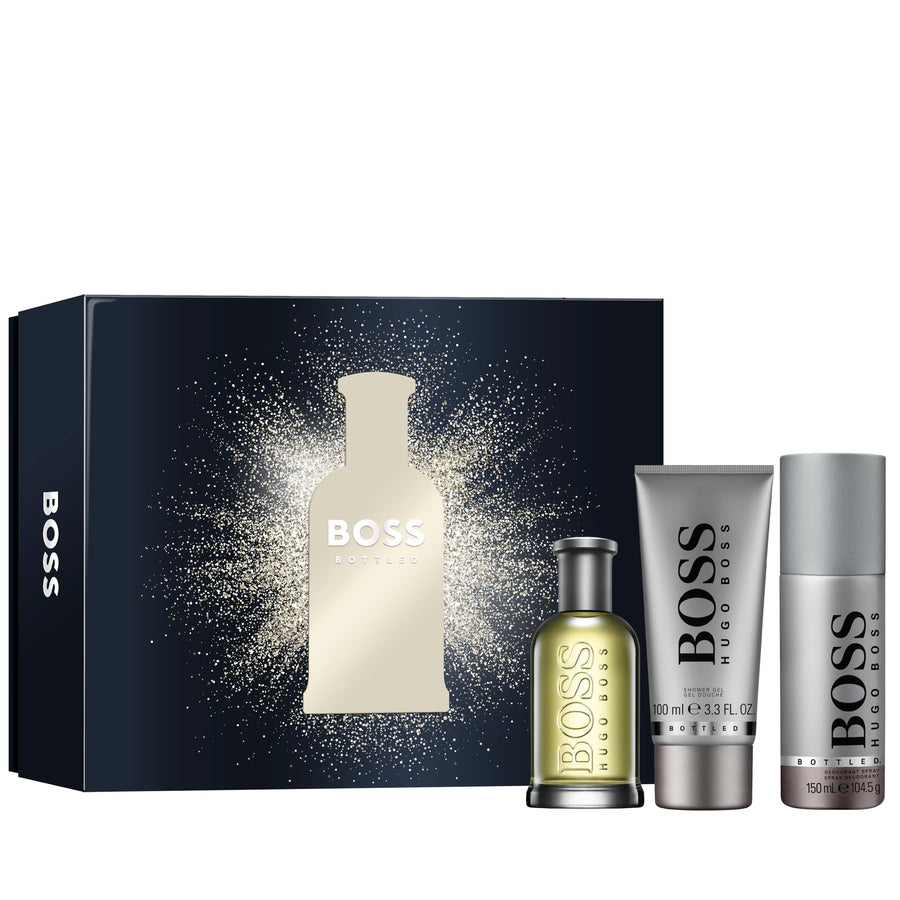 Hugo Boss Bottled 3 Piece Gift Set: Eau de Toilette 100ml - Shower Gel 100ml - Deodorant Spray 150ml