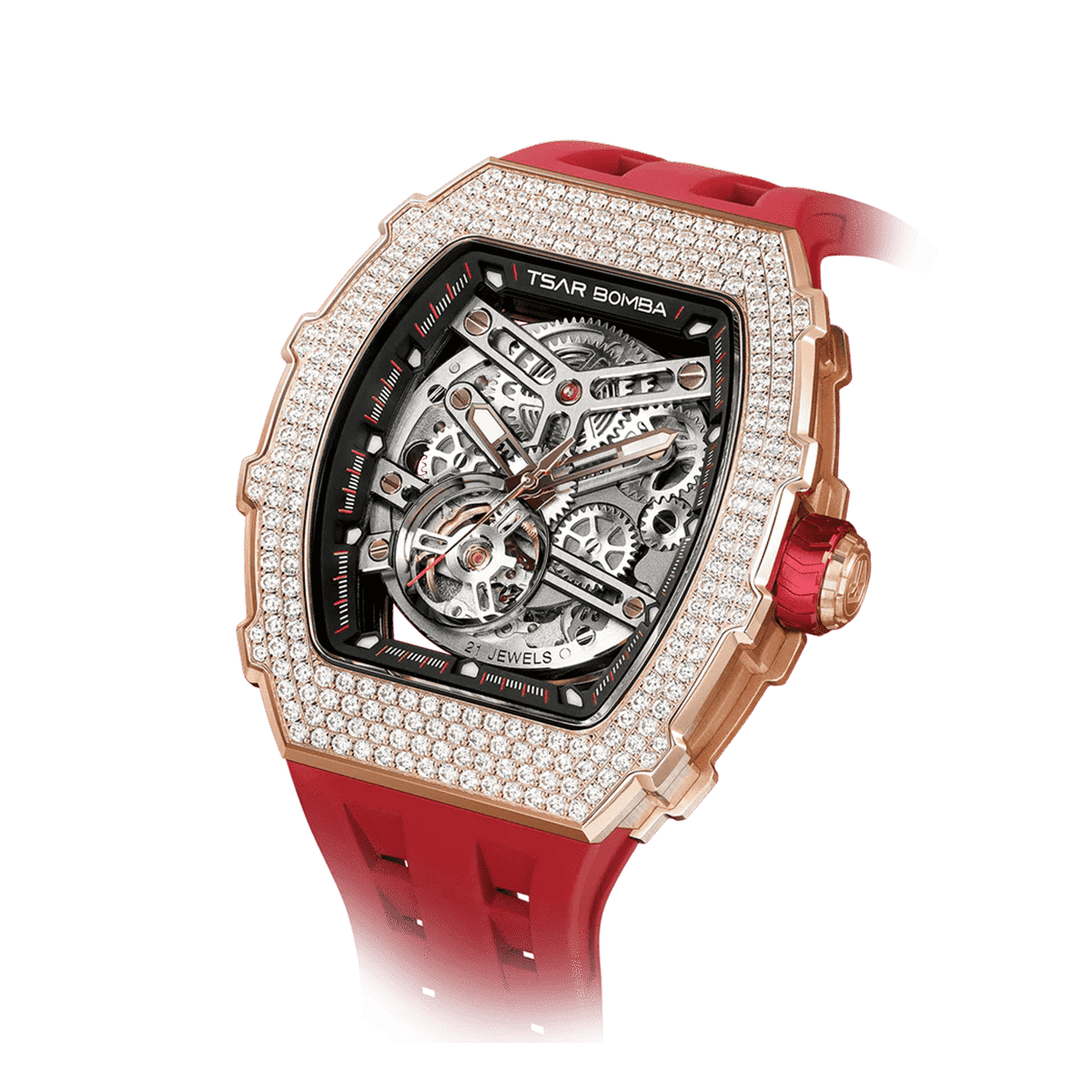 TSARBOMBA Elemental TB8208D Fashion Watch; features a Miyota automatic mechanical movement, a zirconia bezel, and a gold 316L stainless steel case. Th