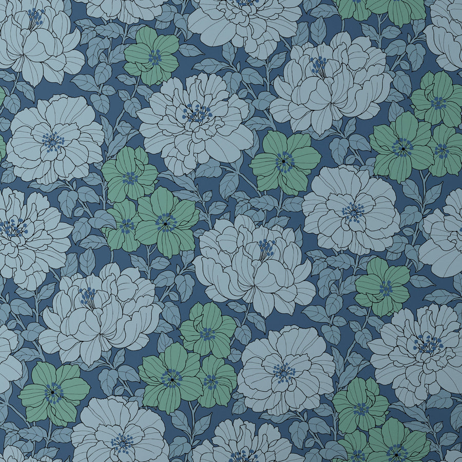 REMOVABLE - Large Blooms - BLUE