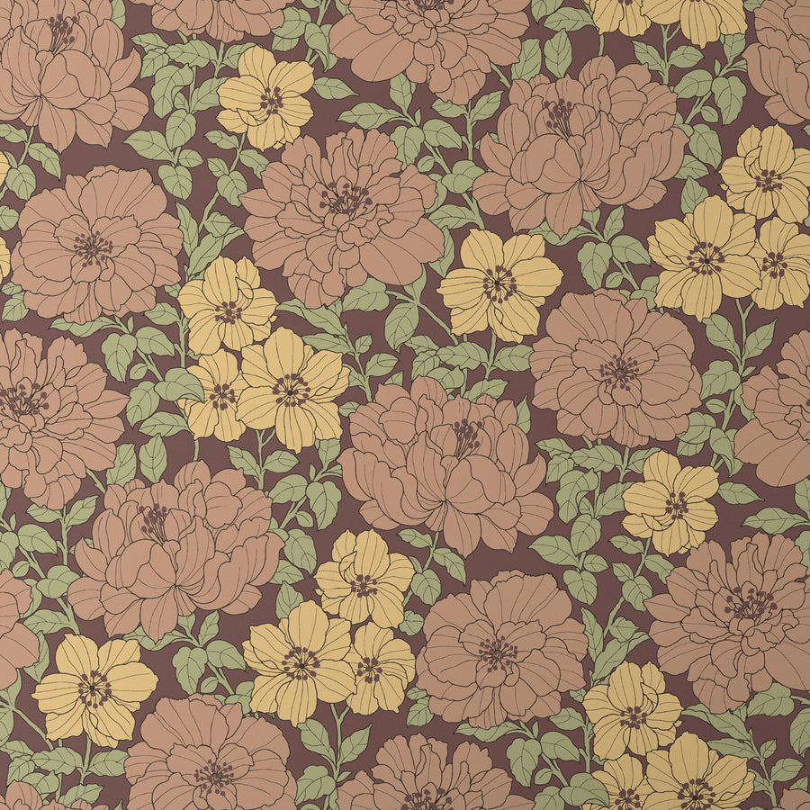 REMOVABLE - Large Blooms - TAN