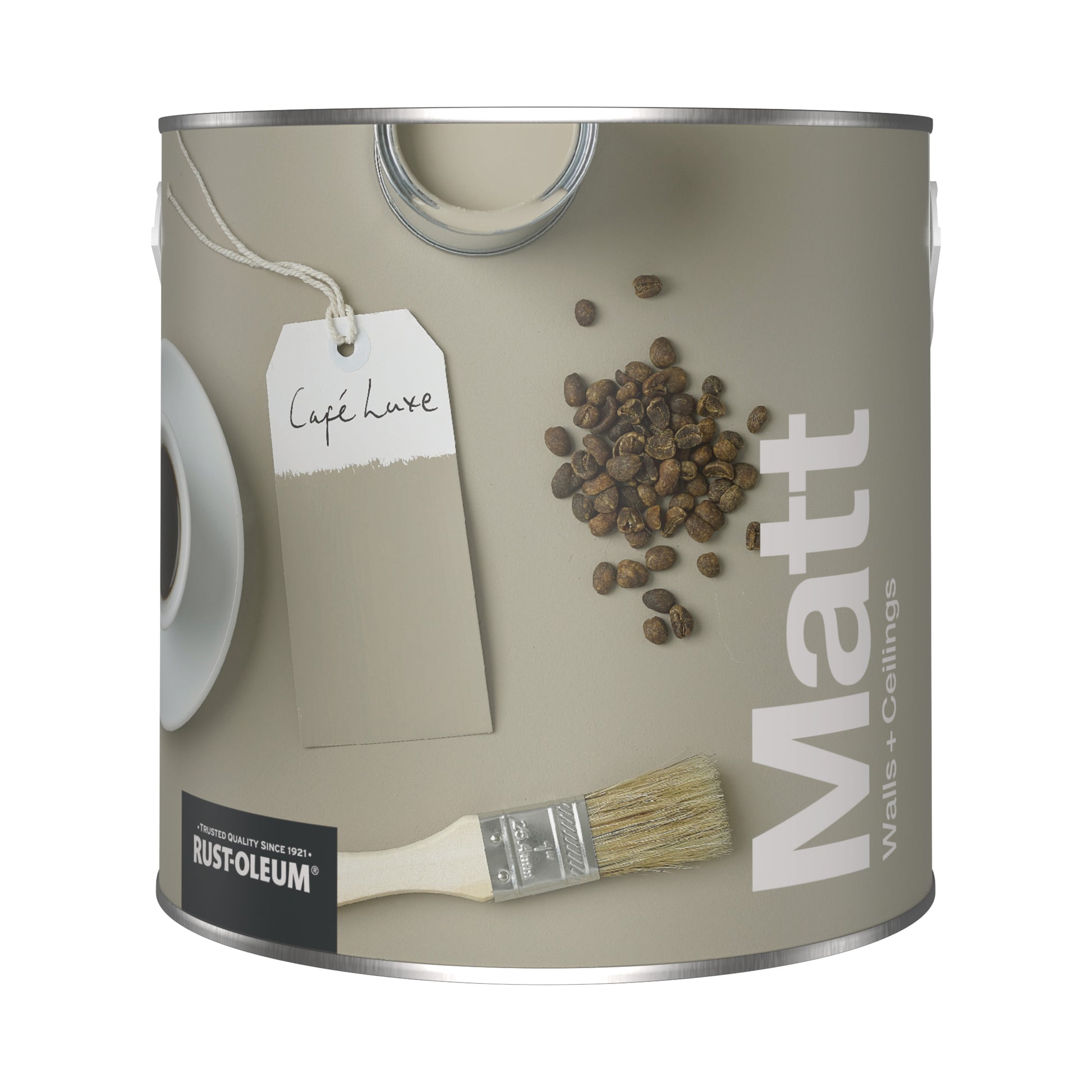 Rust-Oleum Washable Brown Matt Wall Paint - Cafe Luxe 2.5L
