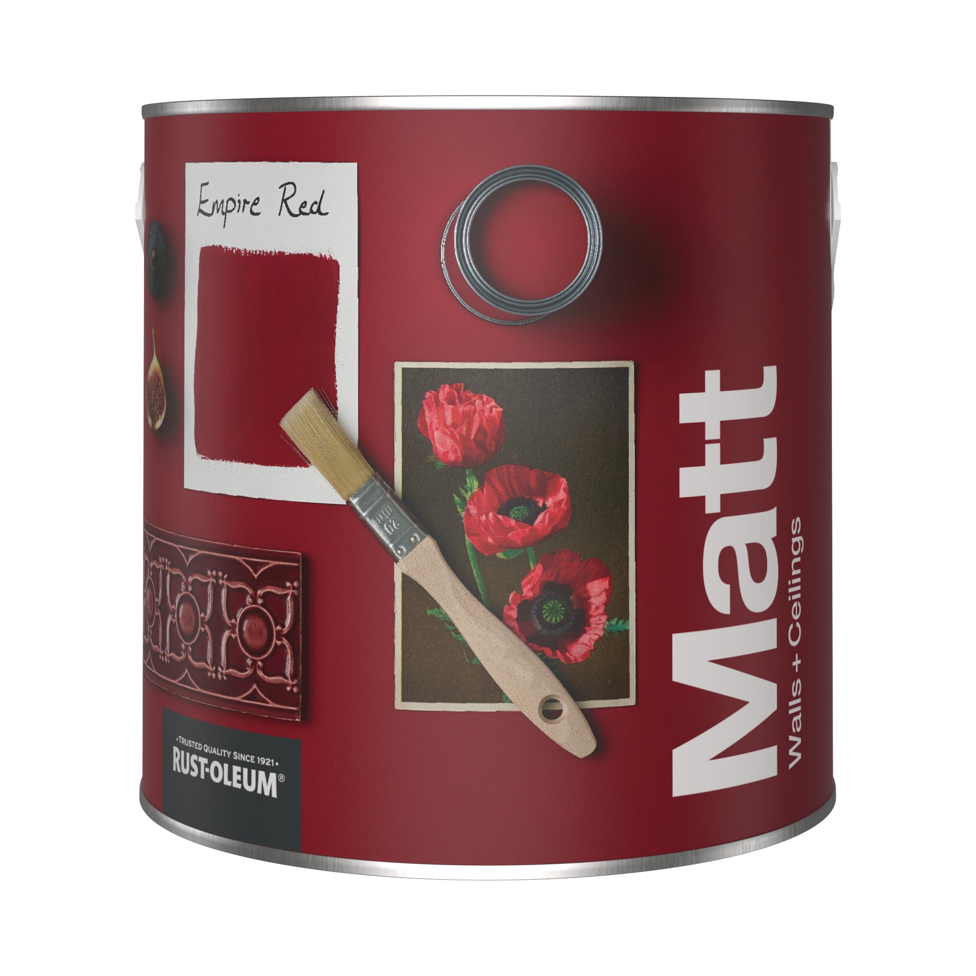 Rust-Oleum Washable Red Matt Wall Paint - Empire Red 2.5L