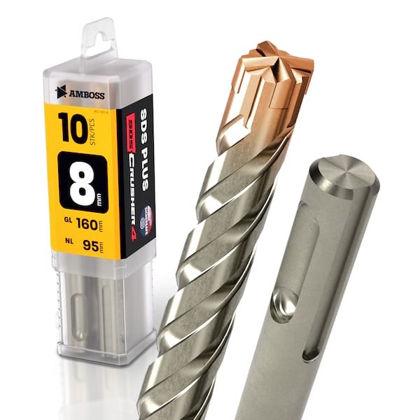 10x Bohrer SDS Plus Schaft - Ø:8 mm - GL: 160 mm