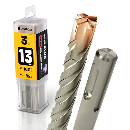 3x Bohrer SDS Plus Schaft - Ø:13 mm - GL: 160 mm