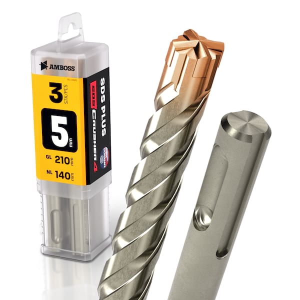 3x Bohrer SDS Plus Schaft - Ø:5 mm - GL: 210 mm