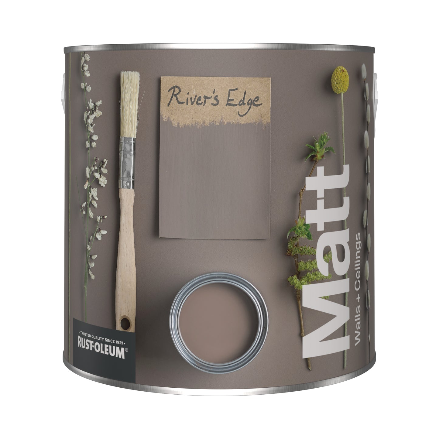 Rust-Oleum Washable Brown Matt Wall Paint - River's Edge 2.5L