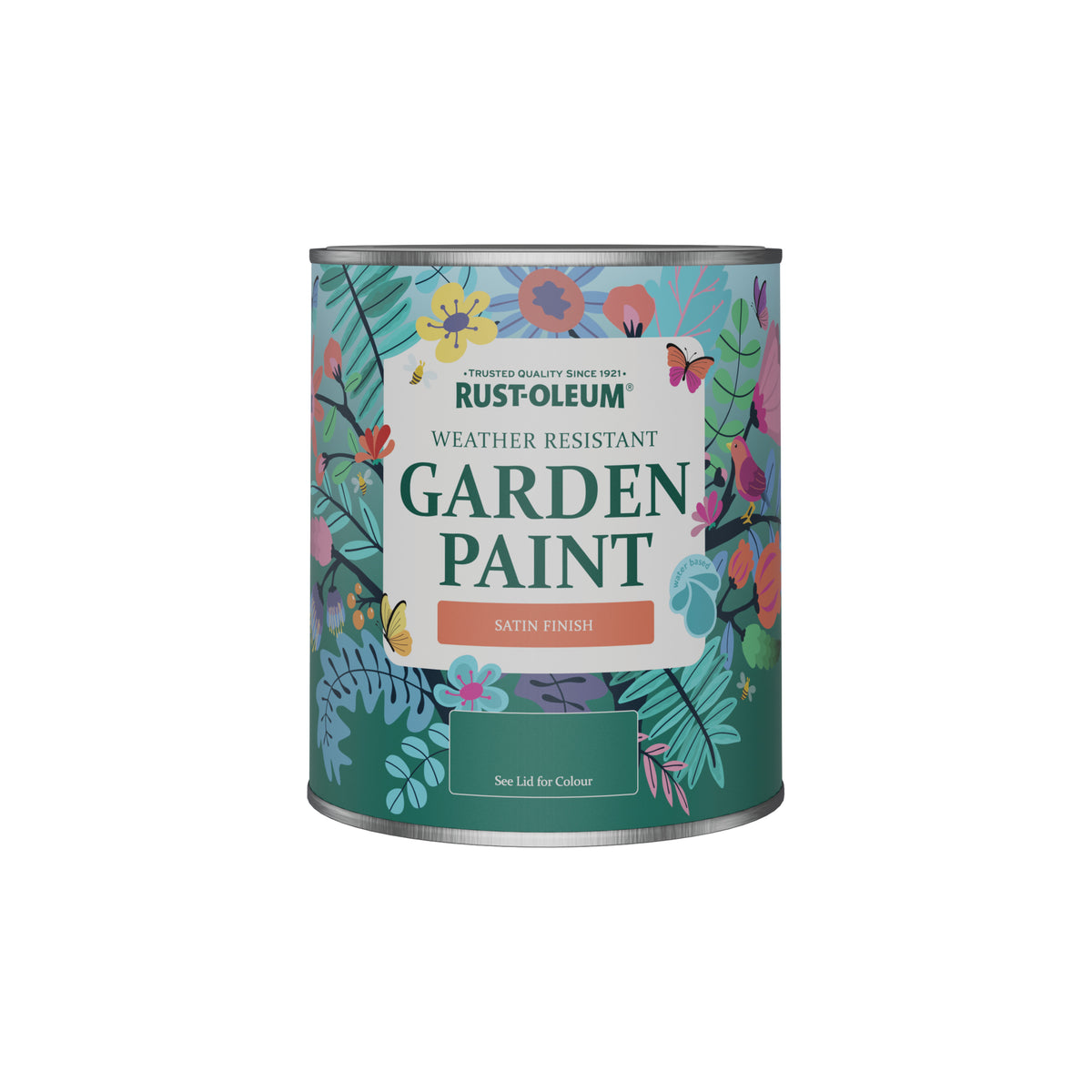 Rust-Oleum Black Satin Finish Garden Paint - Black Sand 750ml