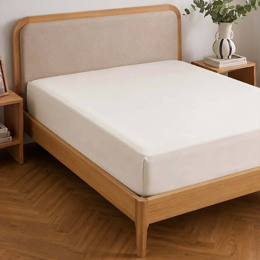 Cotton Sateen Fitted Sheet - Cream
