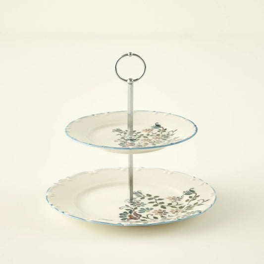 Vintage Porcelain 2-Tier Serving Stand