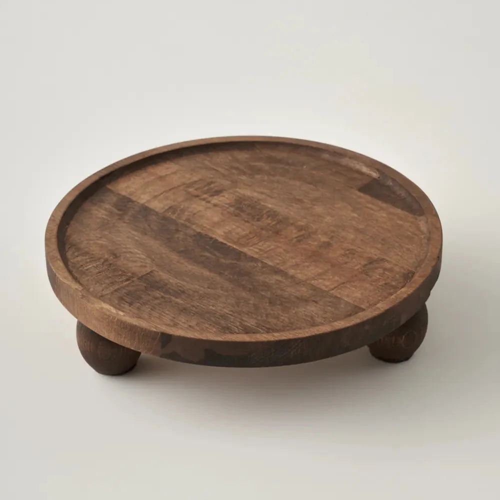Wooden Round Serving Stand