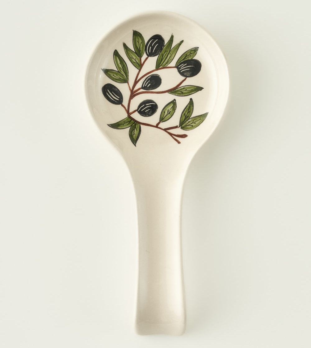 Olive Ceramic Spoon Rest