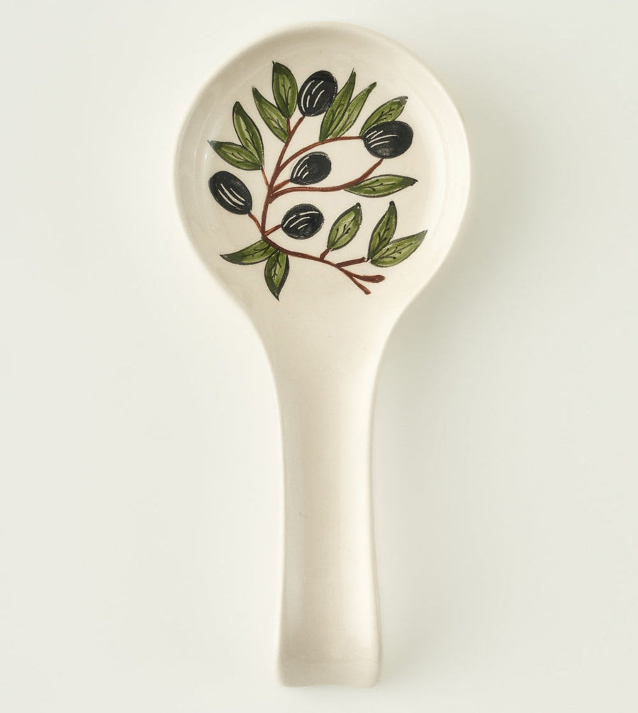 Olive Ceramic Spoon Rest