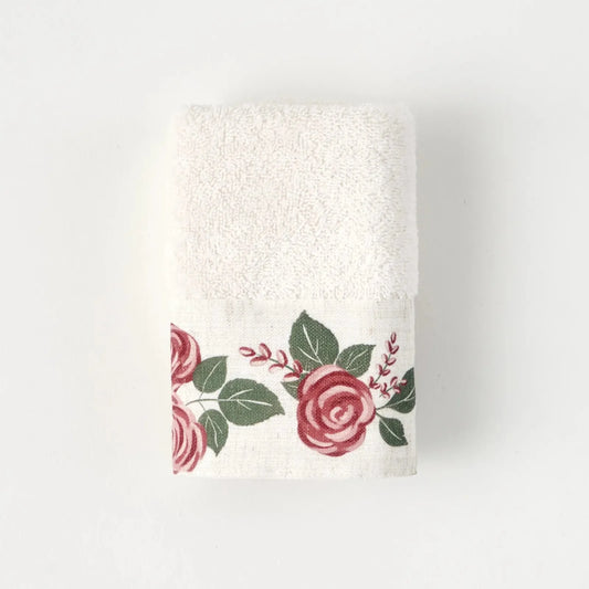 Rose Print Turkish Cotton Face Towel