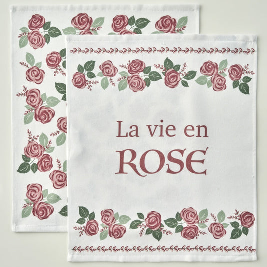 Rose Print Kitchen Towels (Set of 2)