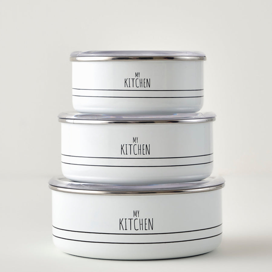 My Kitchen Enamel Storage Bowls (Set of 3)