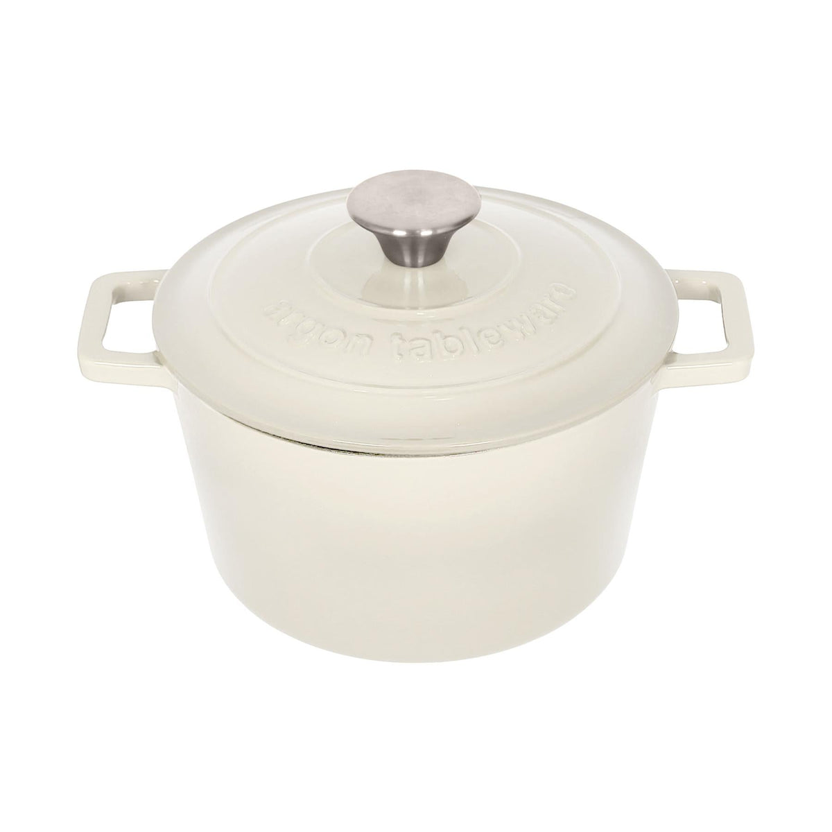 2.8L Pebble Gloss Round Cast Iron Casserole Dish