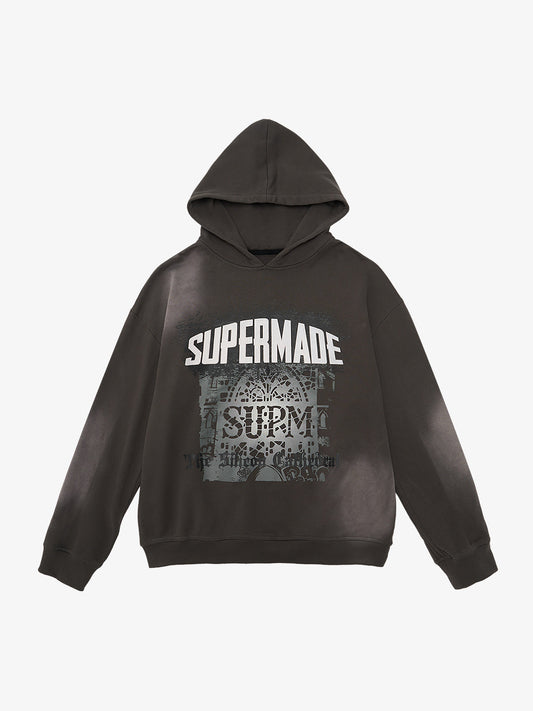 SUPM Dark Ombre Cathedral Hoodie - Gray / M