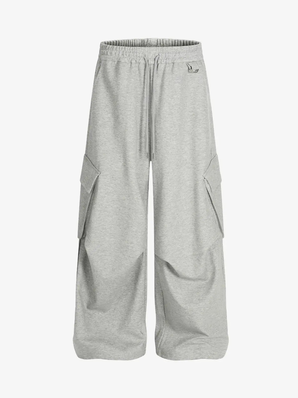 Wrinkled Detail Multi-Pocket Cargo Sweatpants - Flower Ash / S