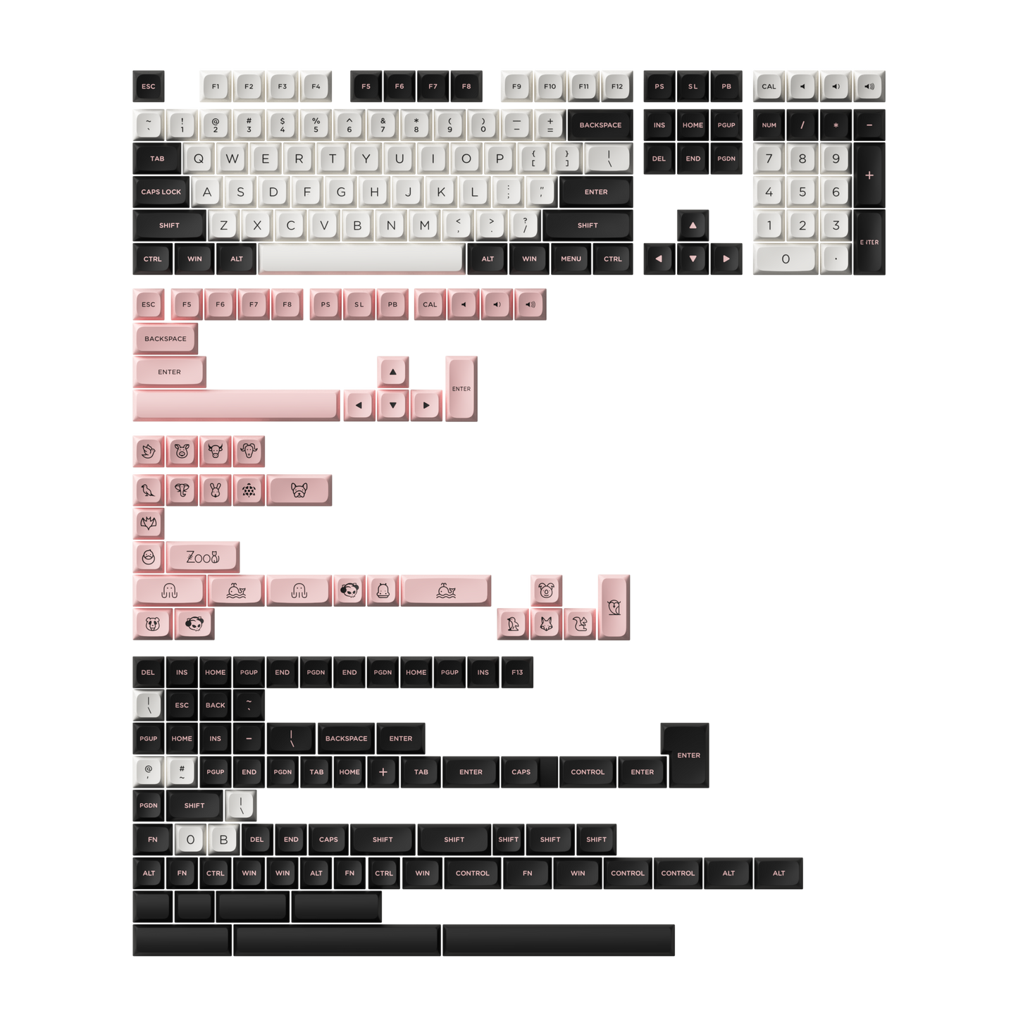 Carolina Blue Keycap Set(227-Key) - Olivia
