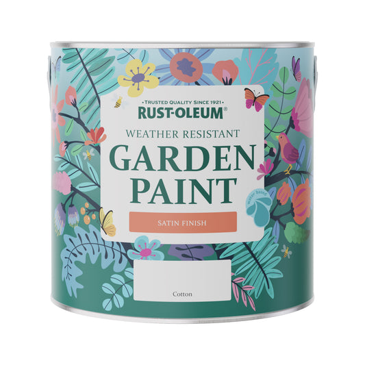 Rust-Oleum White Satin Garden Paint - Cotton 2.5L