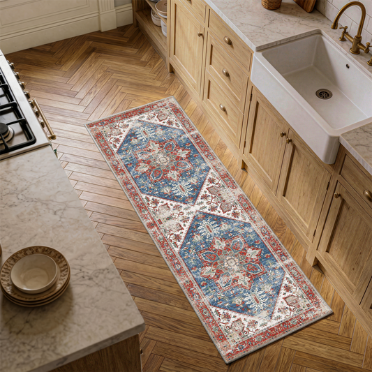 Mirela - Distressed Washable Kitchen Rug - 60x180cm