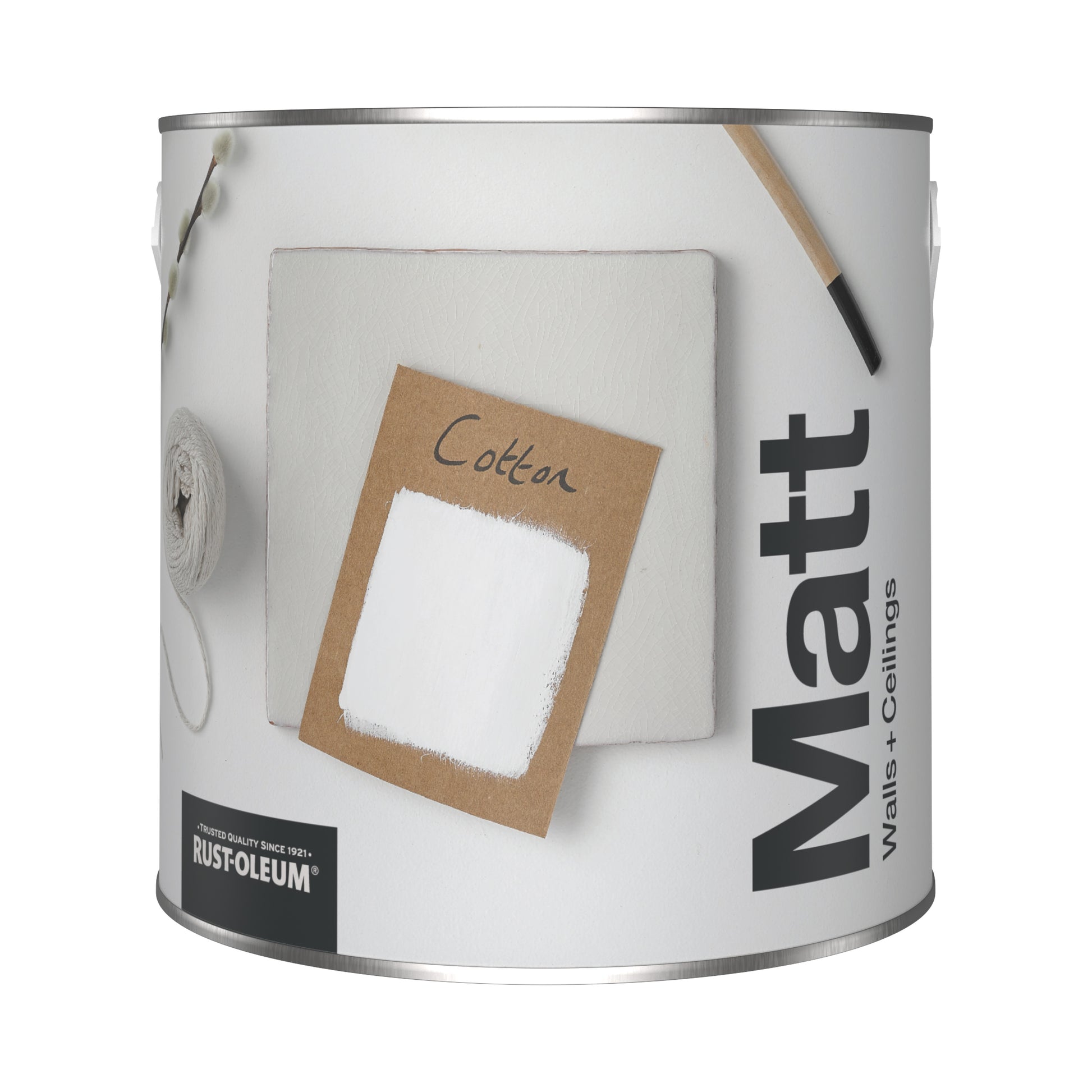 Rust-Oleum Washable White Matt Wall Paint - Cotton 2.5L