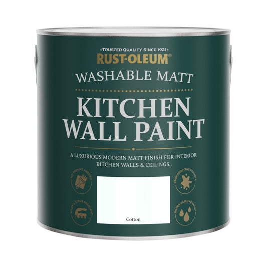 Rust-Oleum White Kitchen Wall & Ceiling Paint - Cotton 2.5L