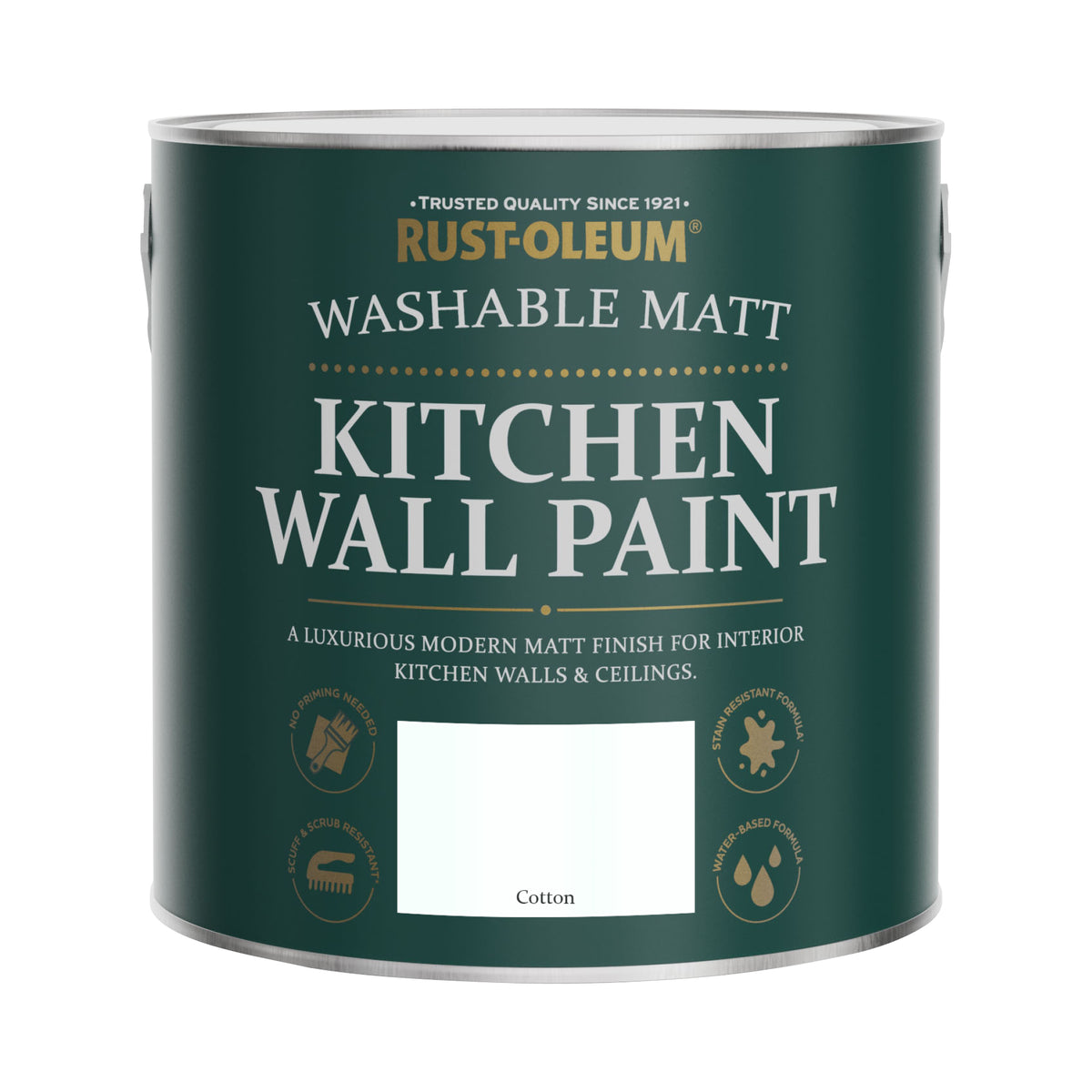 Rust-Oleum White Kitchen Wall & Ceiling Paint - Cotton 2.5L