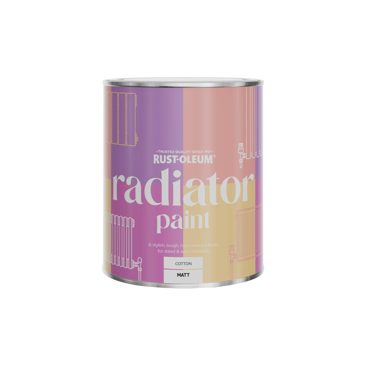 Rust-Oleum White Matt Radiator Paint - Cotton 750ml