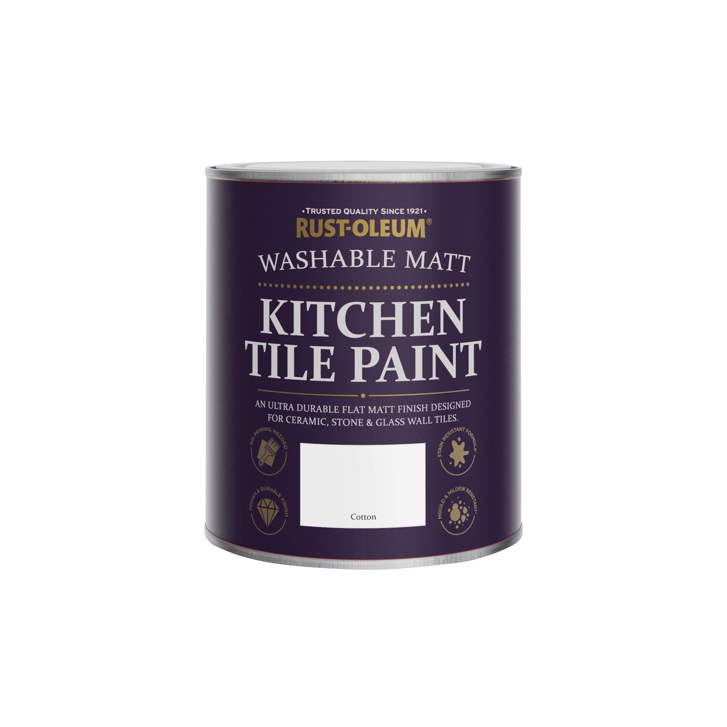 Rust-Oleum White Matt Kitchen Tile Paint - Cotton 750ml 750ml