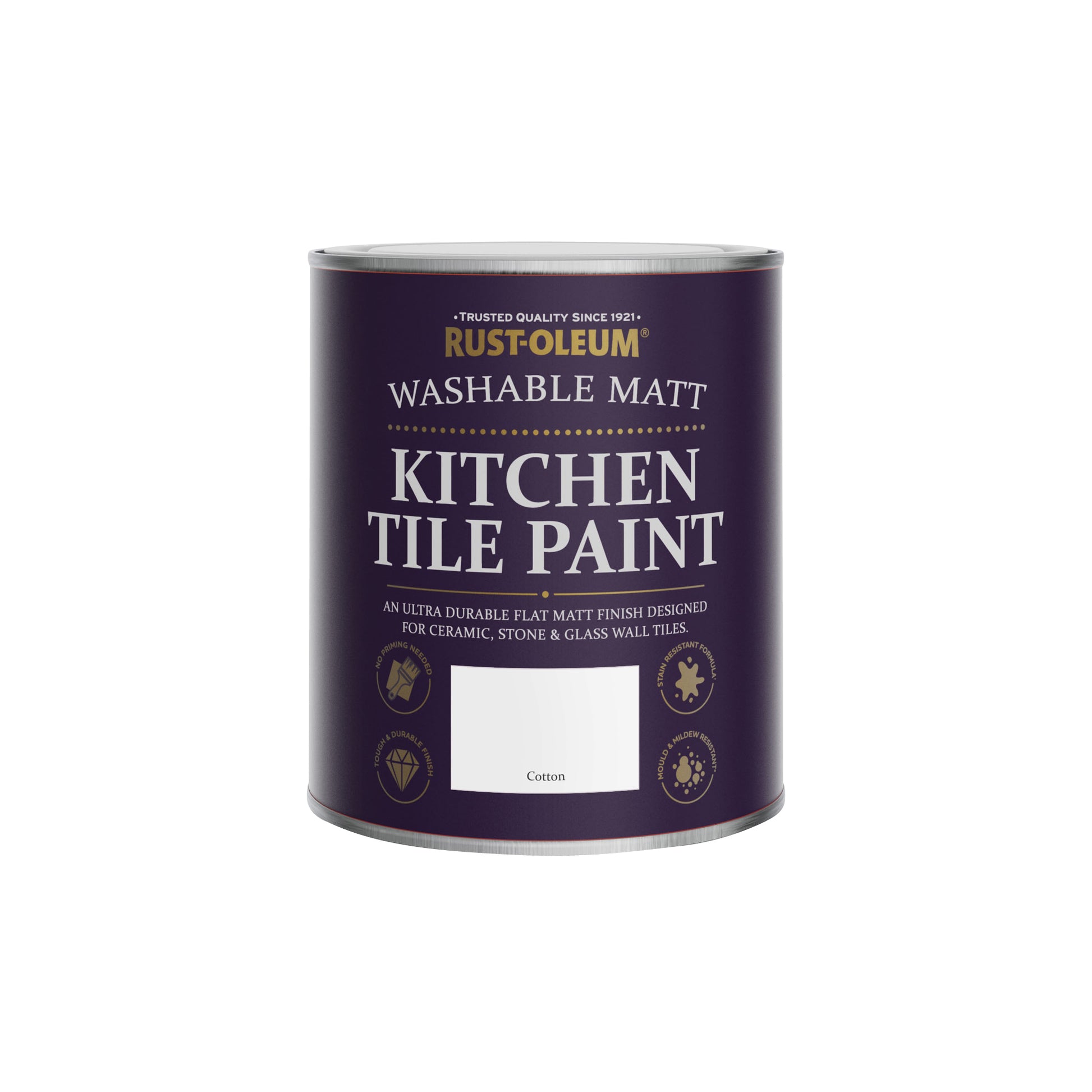Rust-Oleum White Matt Kitchen Tile Paint - Cotton 750ml 750ml