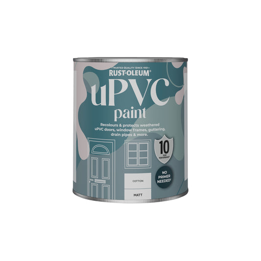 Rust-Oleum White Matt uPVC Paint - Cotton 750ml