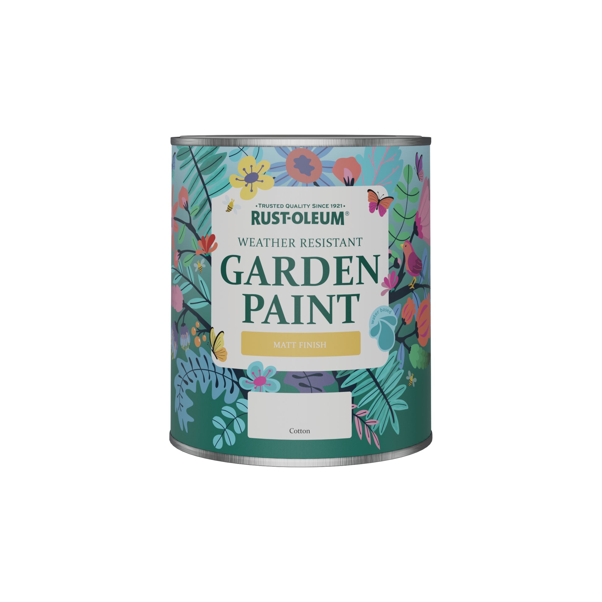Rust-Oleum White Matt Garden Paint - Cotton 750ml