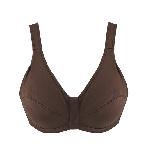 Cocoa - Full Cup Front Closure Silk & Organic Cotton Wireless Bra | Size: 40F | Color: Cocoa