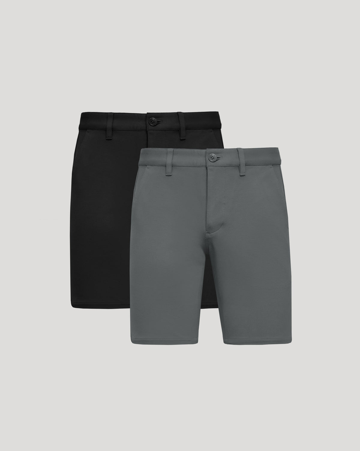 True Classic 9" Black & Carbon Gray Chino Shorts 2-Pack | 30