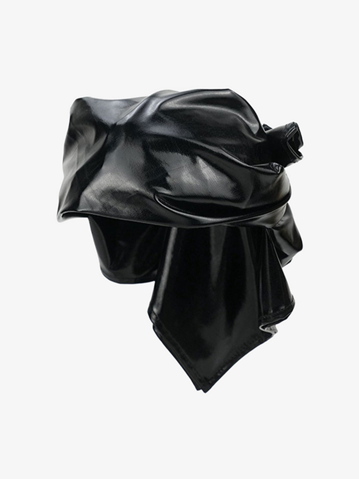 PU Leather Tie Back Bandana - Black / ONE SIZE