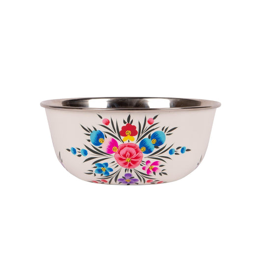 Pansy 16.5cm Stainless Steel Picnic Bowl - Cotton