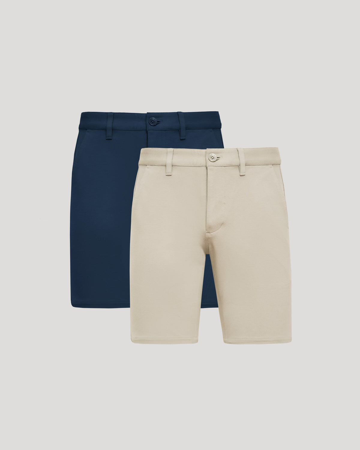 True Classic 9" Sandstone & Navy Blue Chino Shorts 2-Pack | 30