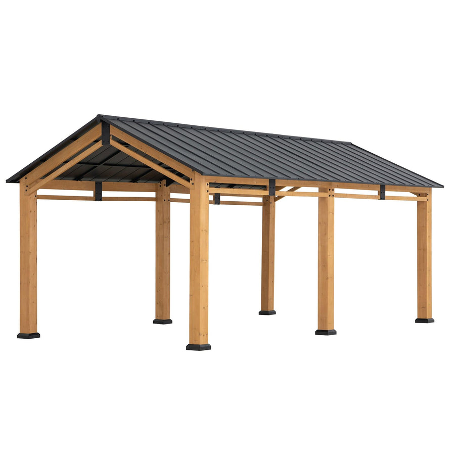 DIRAN Heavy-Duty Cedar Wood Carport 336cm x 603cm